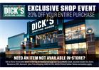 DICK'S Sporting Goods 20% Off Shop Event